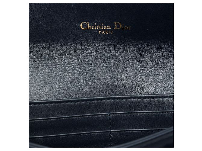 Dior Blue Oblique Canvas Saddle Wallet On Chain Navy blue - view 5