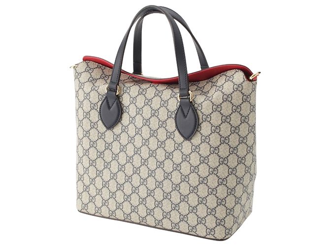Borsa Tote Gucci Beige GG Supreme Linea A Fold Over - vista 2