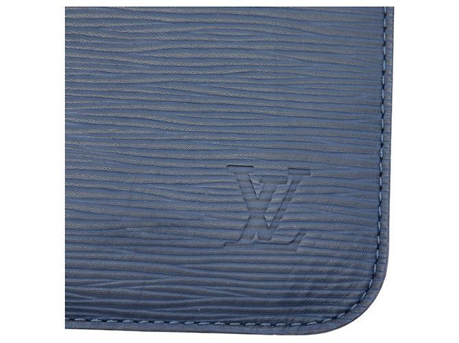 Pouch Louis Vuitton Neverfull in pelle Epi blu Blu navy - vista 5