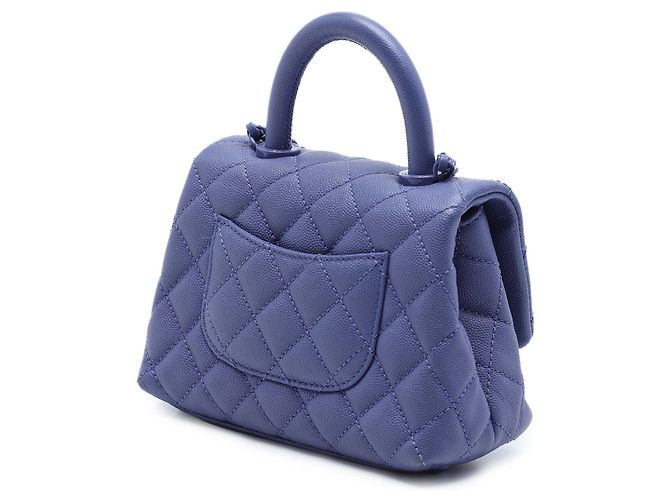 Borsa Chanel Purple Extra Mini Quilted Caviar Incognito Coco Top Handle Porpora - vista 2