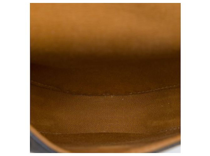 Céline Celine Brown Triomphe Coated Canvas Logo Triangle Crossbody Marrone Marrone scuro - vista 4