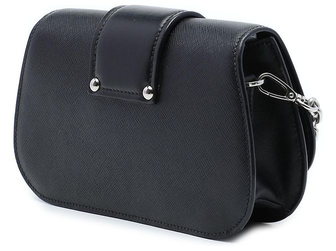 Prada Sidonie Crossbody in Saffiano e City Calf Nero - vista 2