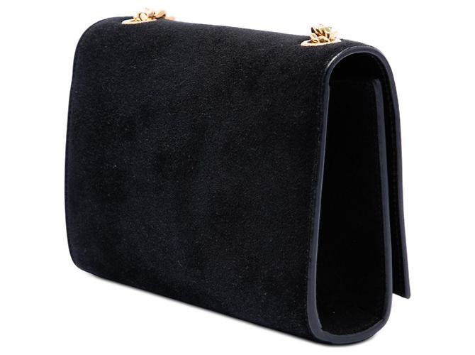 Saint Laurent Black Small Velvet Monogram Kate Tassel Crossbody Nero - vista 2