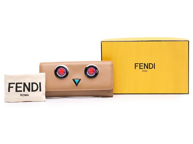 Fendi Beige Leather Hypnoteyes Continental Wallet - view 7