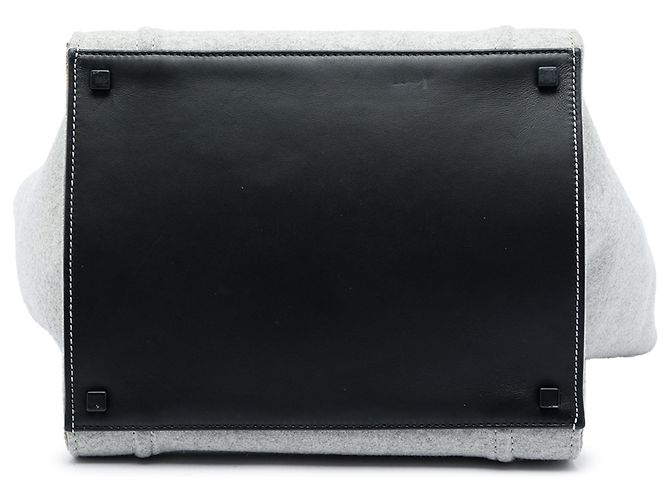 Céline Celine Gray Medium Felt Phantom Luggage Tote Marrone Grigio - vista 3