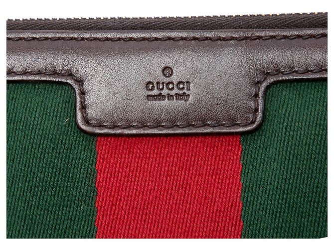 Borsa a tracolla a mezzaluna Gucci Beige Medium GG Canvas Web - vista 5