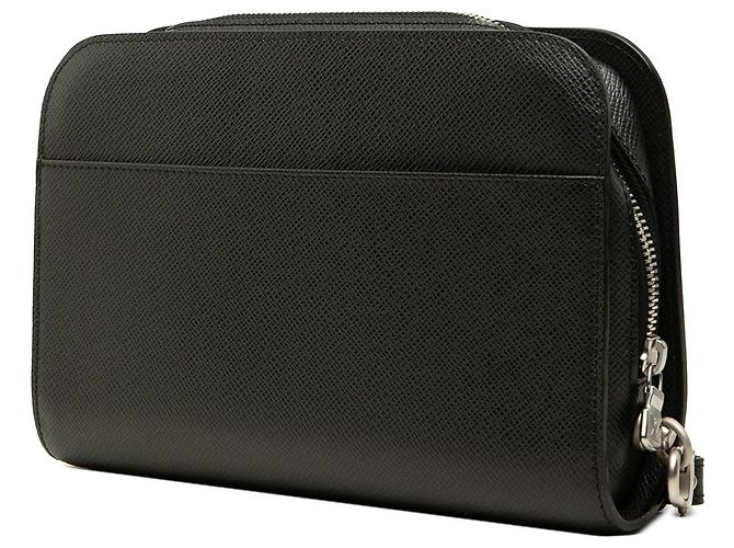 Louis Vuitton Black Taiga Pochette Baikal Nero - vista 2