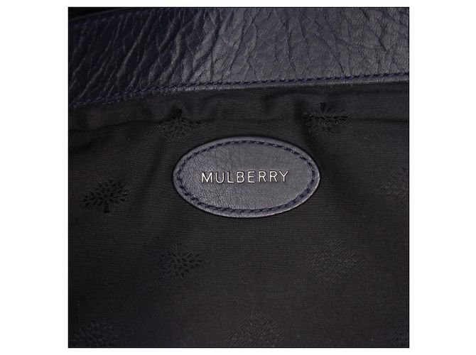 Borsa Messenger Brynmore Mulberry in pelle di vitello grana grossa blu Blu navy - vista 5