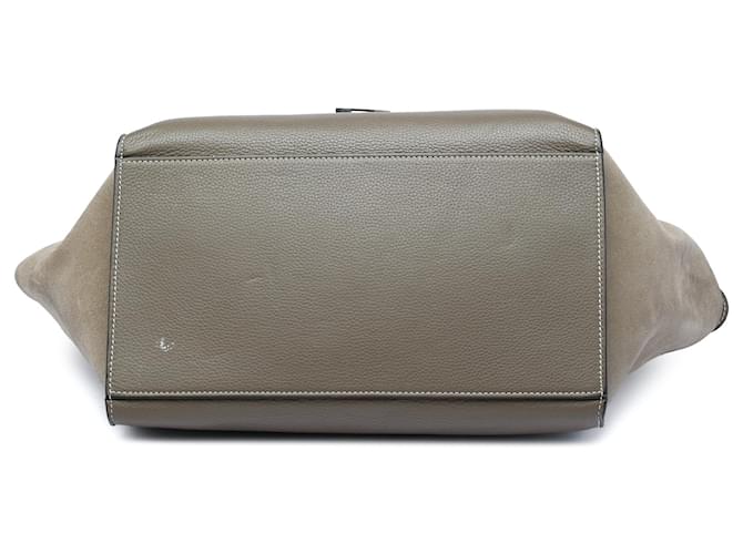 Céline Borsa Trapeze Celine Medium in vitello e camoscio marrone Taupe - vista 3