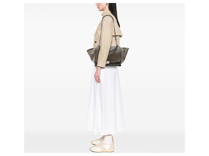 Céline Borsa Trapeze Celine Medium in vitello e camoscio marrone Taupe - vista 6
