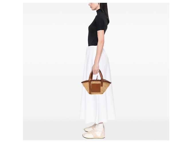 LOEWE Anagram Small Raffia Basket Tote in Beige - Ansicht 6