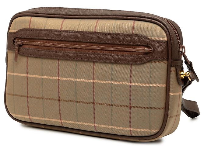 Clutch Burberry Brown Vintage Check Canvas Marrone Marrone chiaro - vista 2