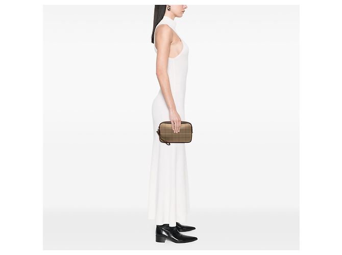 Clutch Burberry Brown Vintage Check Canvas Marrone Marrone chiaro - vista 6