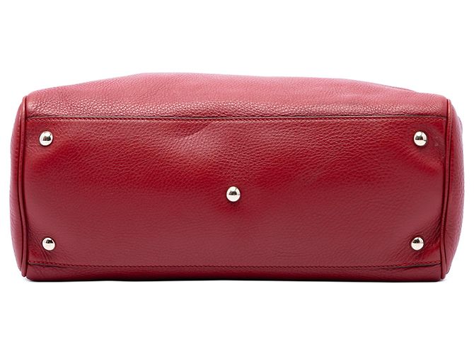 Borsa Gucci Bamboo Shopper media in pelle di vitello rossa Rosso - vista 3