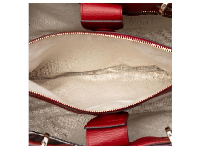 Borsa Gucci Bamboo Shopper media in pelle di vitello rossa Rosso - vista 4