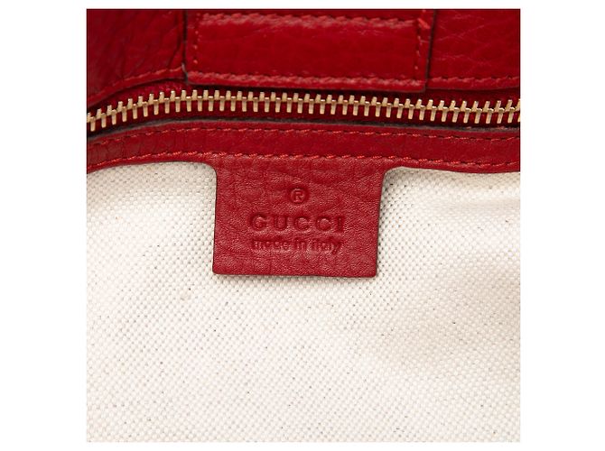 Borsa Gucci Bamboo Shopper media in pelle di vitello rossa Rosso - vista 5