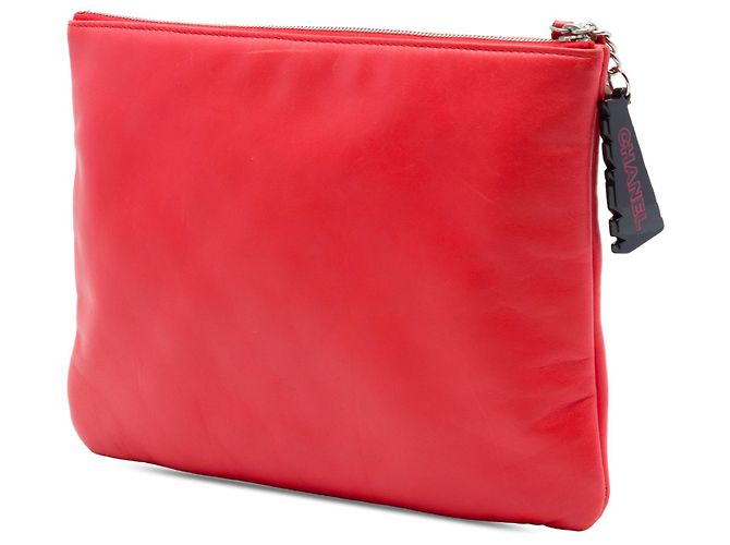 Clutch Chanel Red Medium Printed Lambskin Cuba La Habana O Case Rosso - vista 2
