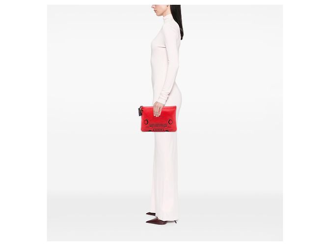 Clutch Chanel Red Medium Printed Lambskin Cuba La Habana O Case Rosso - vista 6