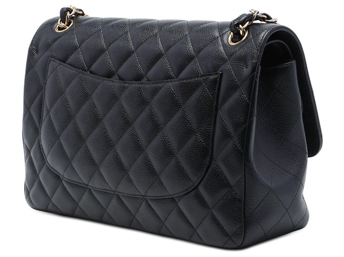 Chanel Black Jumbo Classic Caviar Double Flap Nero - vista 2