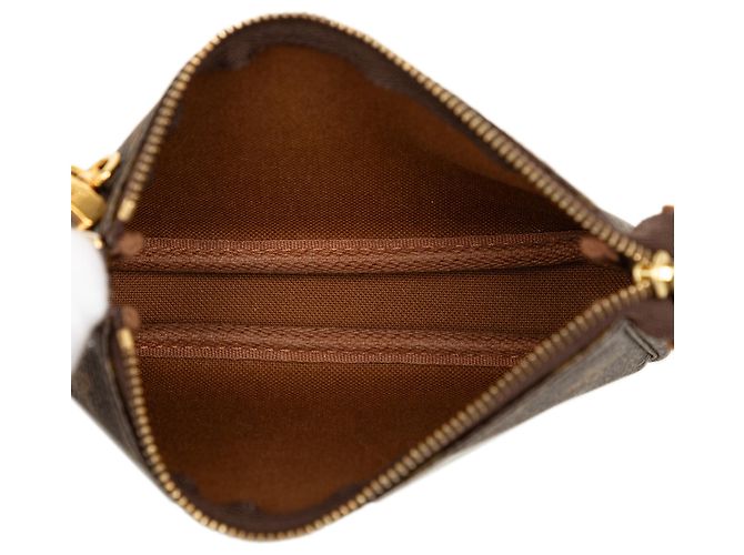 Louis Vuitton Brown Monogram Mini Pochette Accessoires Marrone - vista 4