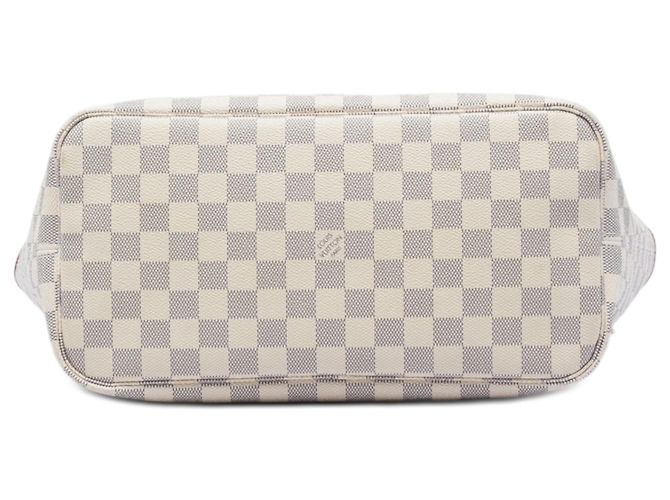 Louis Vuitton White Damier Azur Neverfull MM Weiß - Ansicht 3