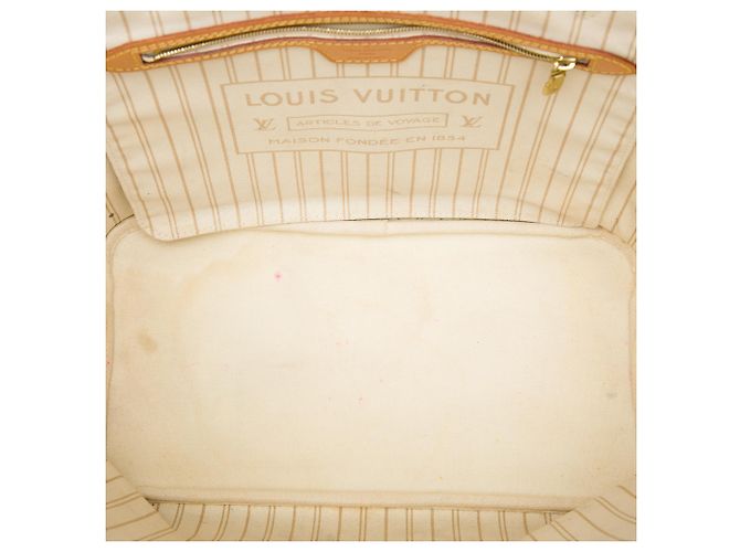 Louis Vuitton White Damier Azur Neverfull MM Weiß - Ansicht 4