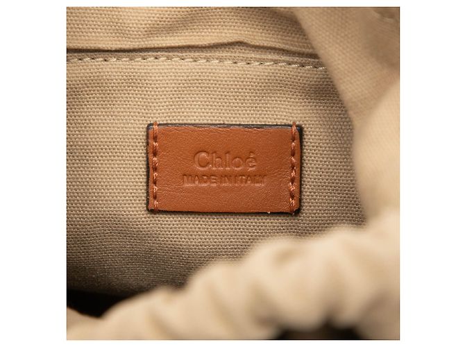 Mini borsa a secchiello Roy in vernice marrone Chloé Caramello - vista 5