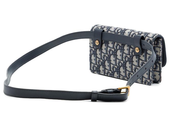 Dior Blue Oblique Canvas Saddle Belt Bag Navy blue - view 2