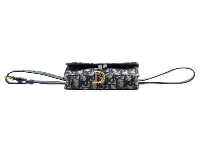 Dior Blue Oblique Canvas Saddle Belt Bag Navy blue - view 3