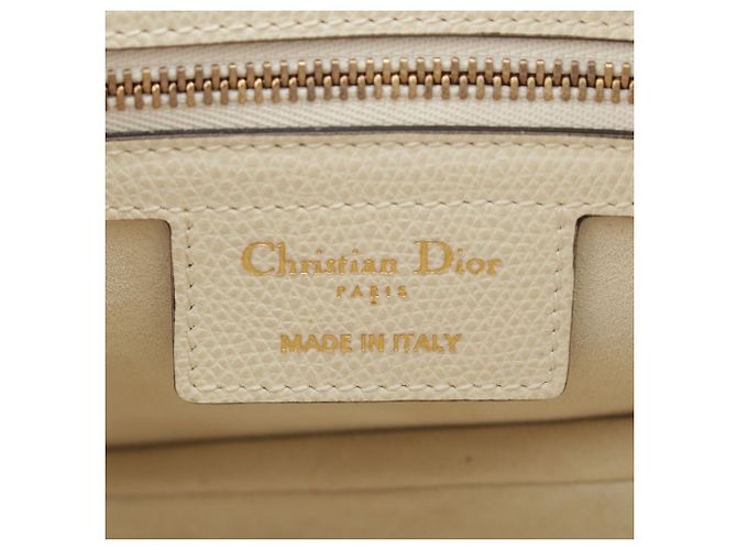 Sac Saddle Dior en veau grainé blanc - vue 5