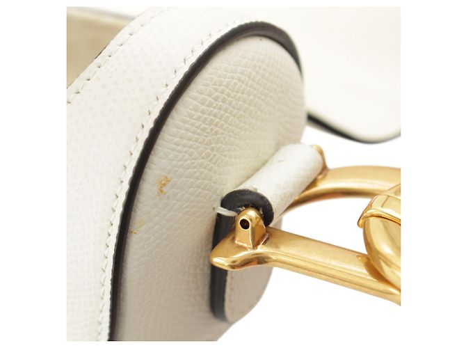 Sac Saddle Dior en veau grainé blanc - vue 9