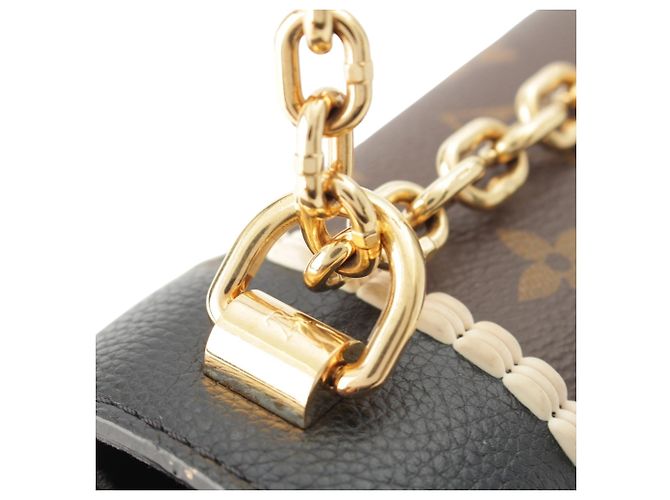 Louis Vuitton Brown Monogram and Calfskin Twist MM Marrone - vista 10