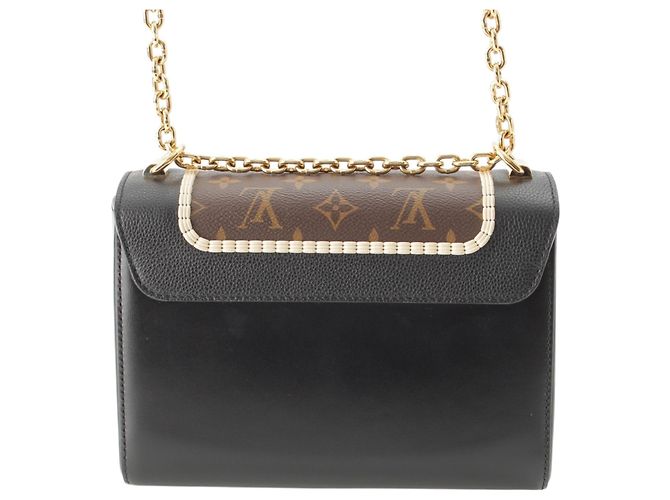Louis Vuitton Brown Monogram and Calfskin Twist MM Marrone - vista 4