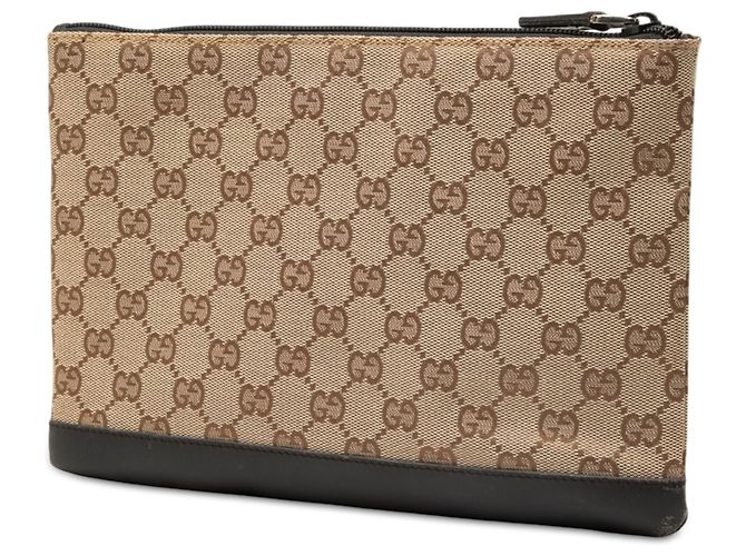 Clutch Gucci in tela GG beige - vista 2