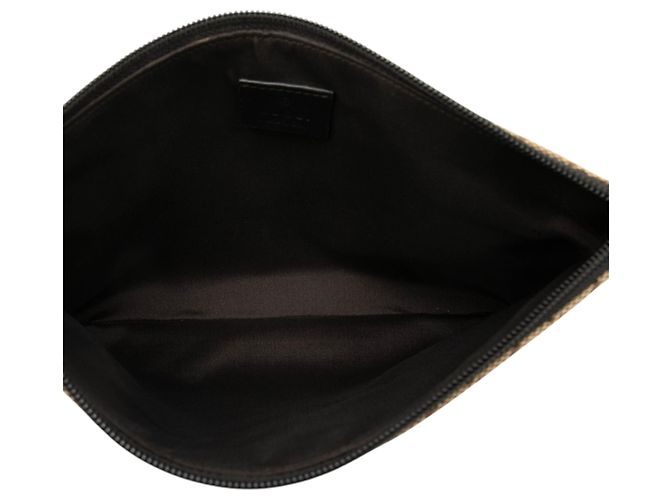 Clutch Gucci in tela GG beige - vista 4