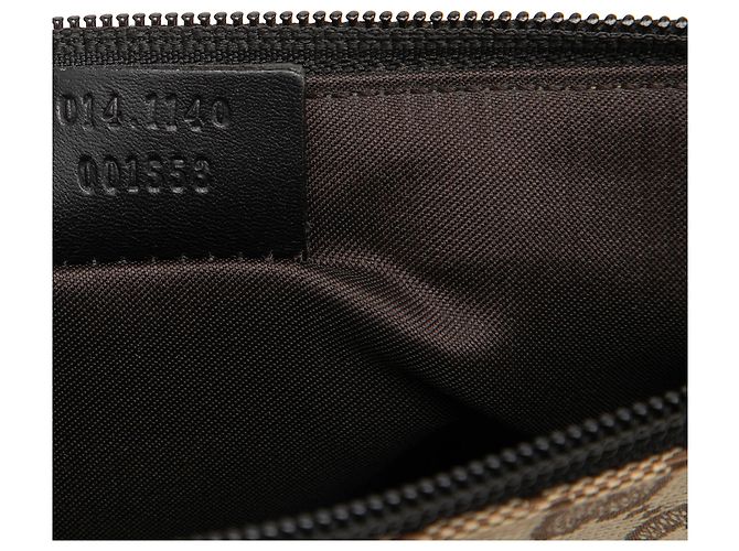 Clutch Gucci in tela GG beige - vista 6