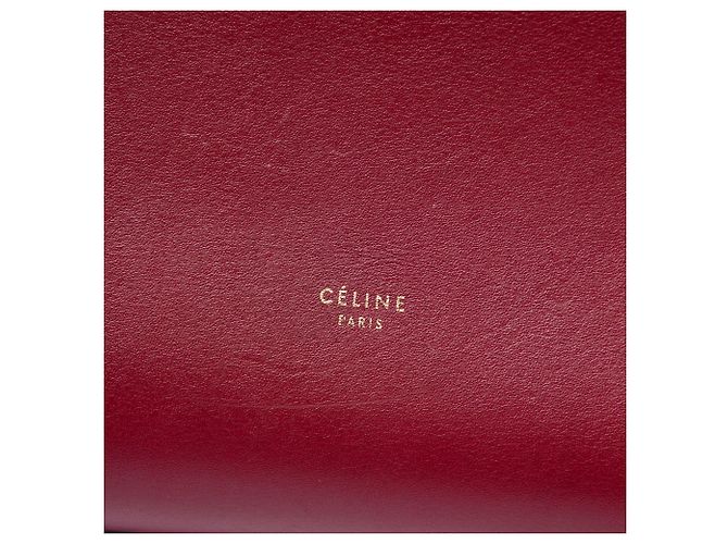 Céline Celine Red Small Leather Tie Tote Rosso - vista 5