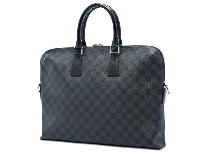 Louis Vuitton Black Damier Graphite Porte Documents Jour Nero - vista 2