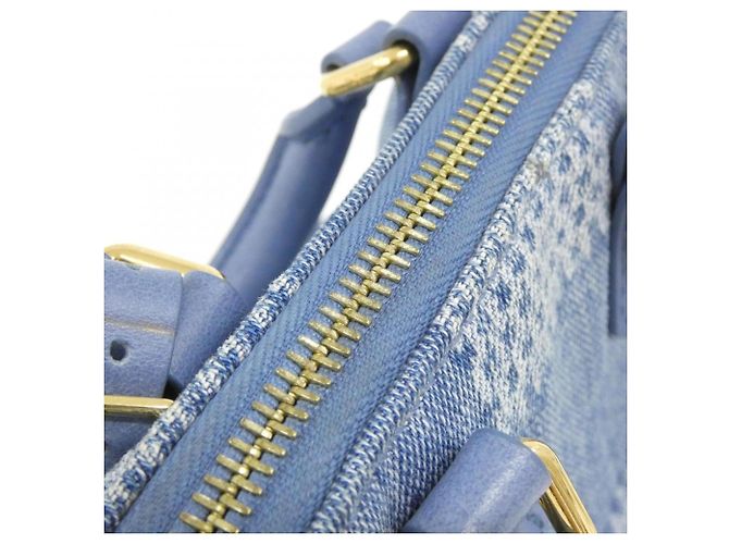 Speedy Borsa Louis Vuitton Damier Denim Blu - vista 4