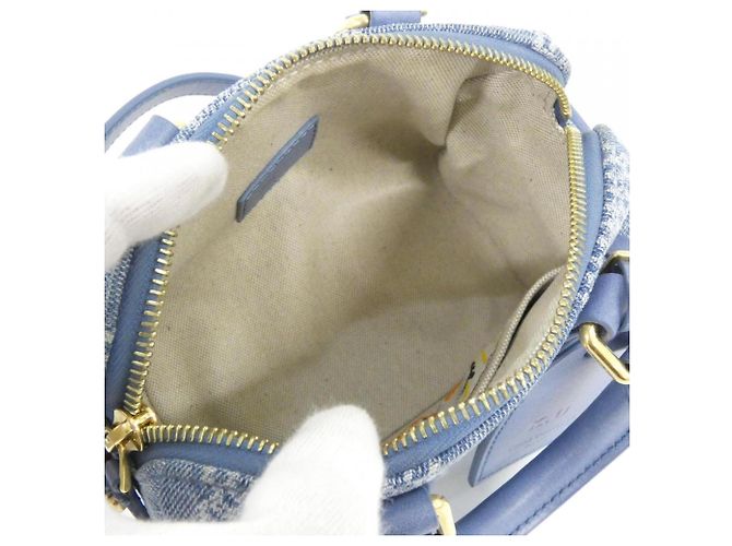 Speedy Borsa Louis Vuitton Damier Denim Blu - vista 9