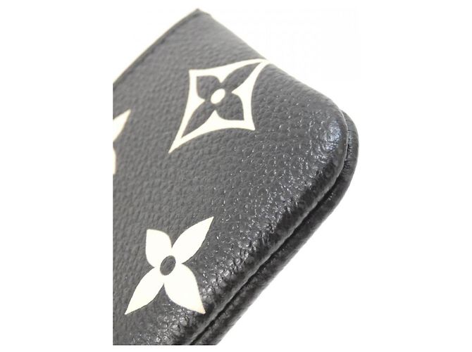 Louis Vuitton Bicolor Monogram Empreinte Pochette Cle M80885 Coin & Key Case Noir Beige - vue 2