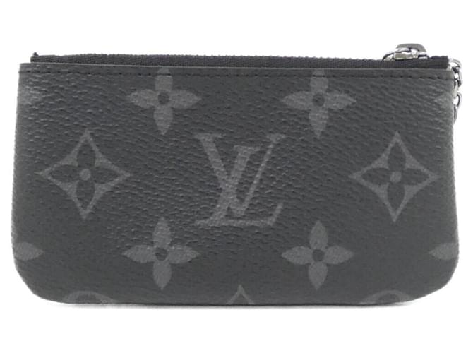 Louis Vuitton Monogram Eclipse Reverse Coin Case Nero Grigio - vista 2