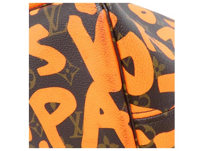 Borsa Louis Vuitton Monogram Graffiti Neverfull GM Marrone Arancione - vista 2