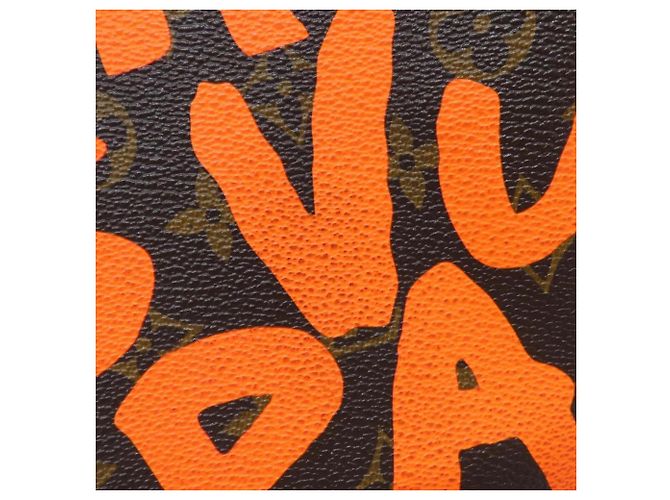 Borsa Louis Vuitton Monogram Graffiti Neverfull GM Marrone Arancione - vista 3