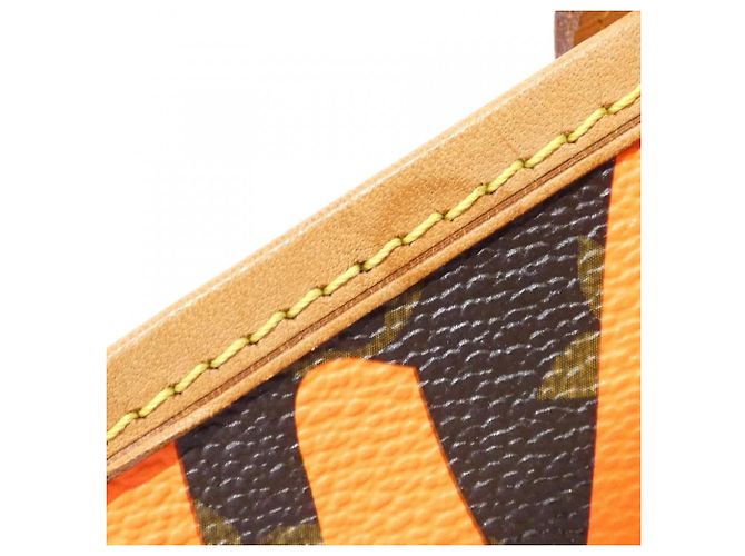 Borsa Louis Vuitton Monogram Graffiti Neverfull GM Marrone Arancione - vista 5