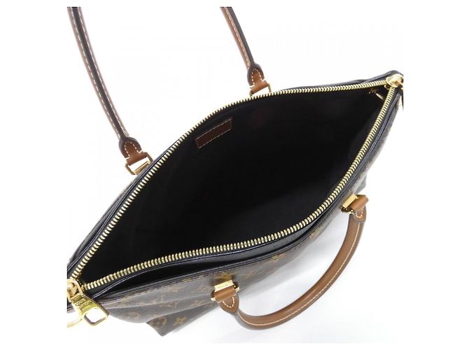 Borsa Louis Vuitton Monogram Pallas Marrone Nero - vista 7
