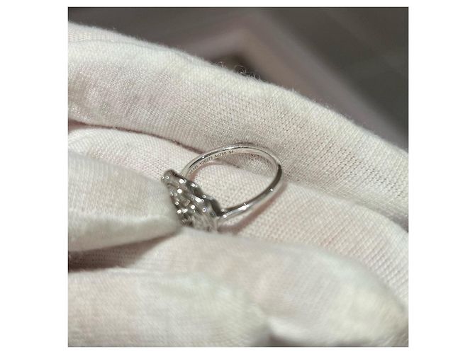 Chanel Camélia Ring 18K Weißgold Diamanten Silber Hardware - Ansicht 8