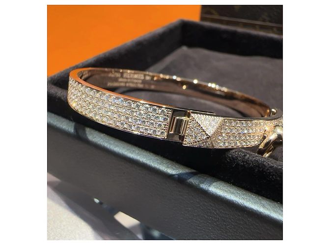 Bracciale Hermès in oro rosa e diamanti D'oro - vista 7