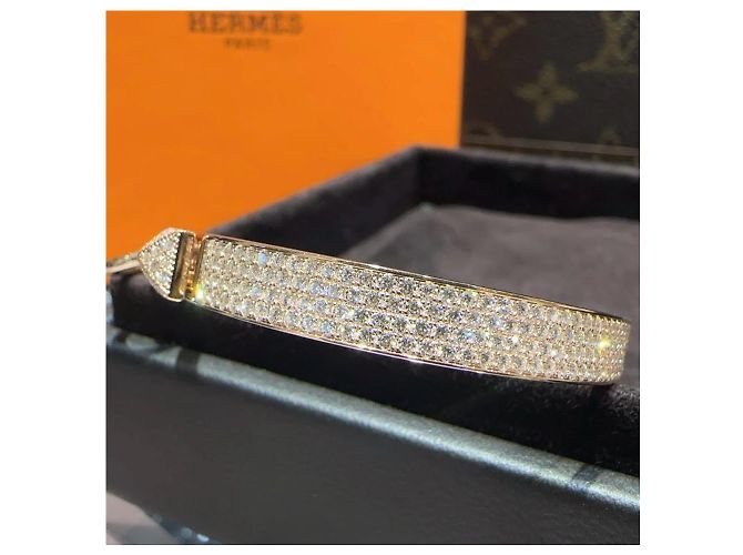 Bracciale Hermès in oro rosa e diamanti D'oro - vista 8