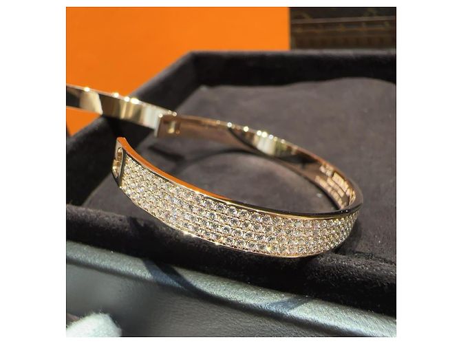 Bracciale Hermès in oro rosa e diamanti D'oro - vista 9
